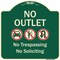 Signmission Designer Series-No Outlet No Trespassing Or Soliciting With No Car And No U-tu, 18" H, G-1818-9968 A-DES-G-1818-9968 - alternate 1